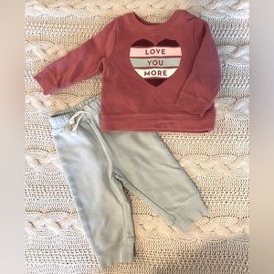 Jumping Beans sweatsuit, girls size 6 months